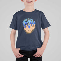 Blue Ice Cream Cone Baseball Glove Drip T Shirt For Kid