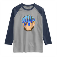 Blue Ice Cream Cone Baseball Glove Drip Raglan Shirt