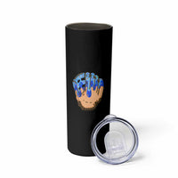 Blue Ice Cream Cone Baseball Glove Drip Skinny Tumbler