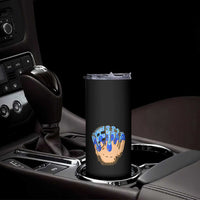 Blue Ice Cream Cone Baseball Glove Drip Skinny Tumbler