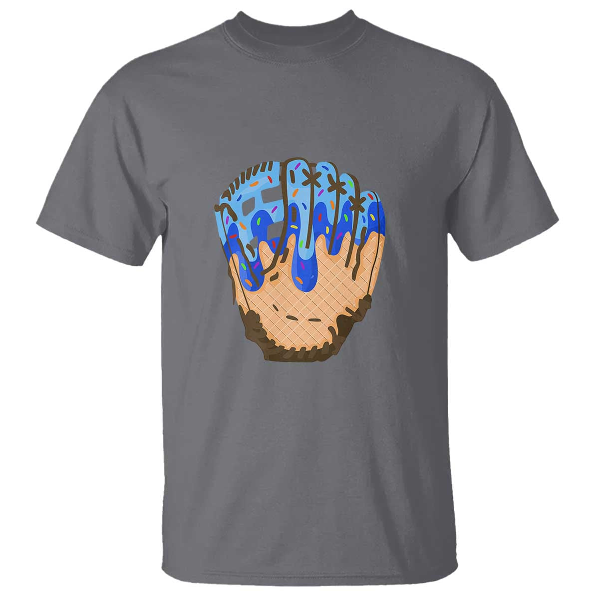 Blue Ice Cream Cone Baseball Glove Drip T Shirt