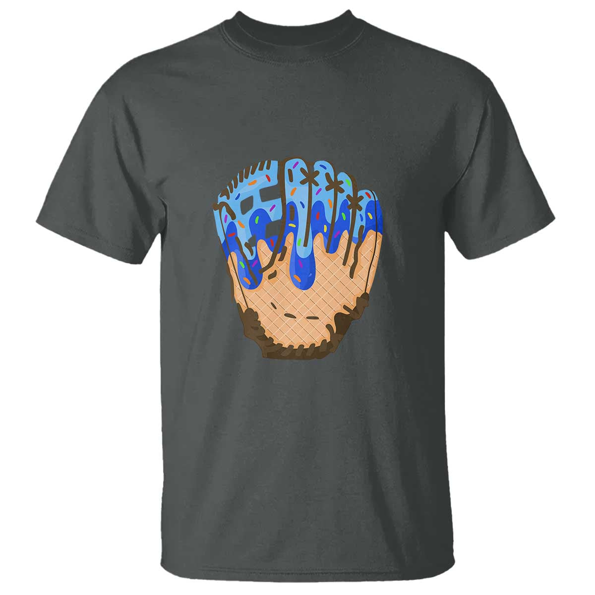 Blue Ice Cream Cone Baseball Glove Drip T Shirt
