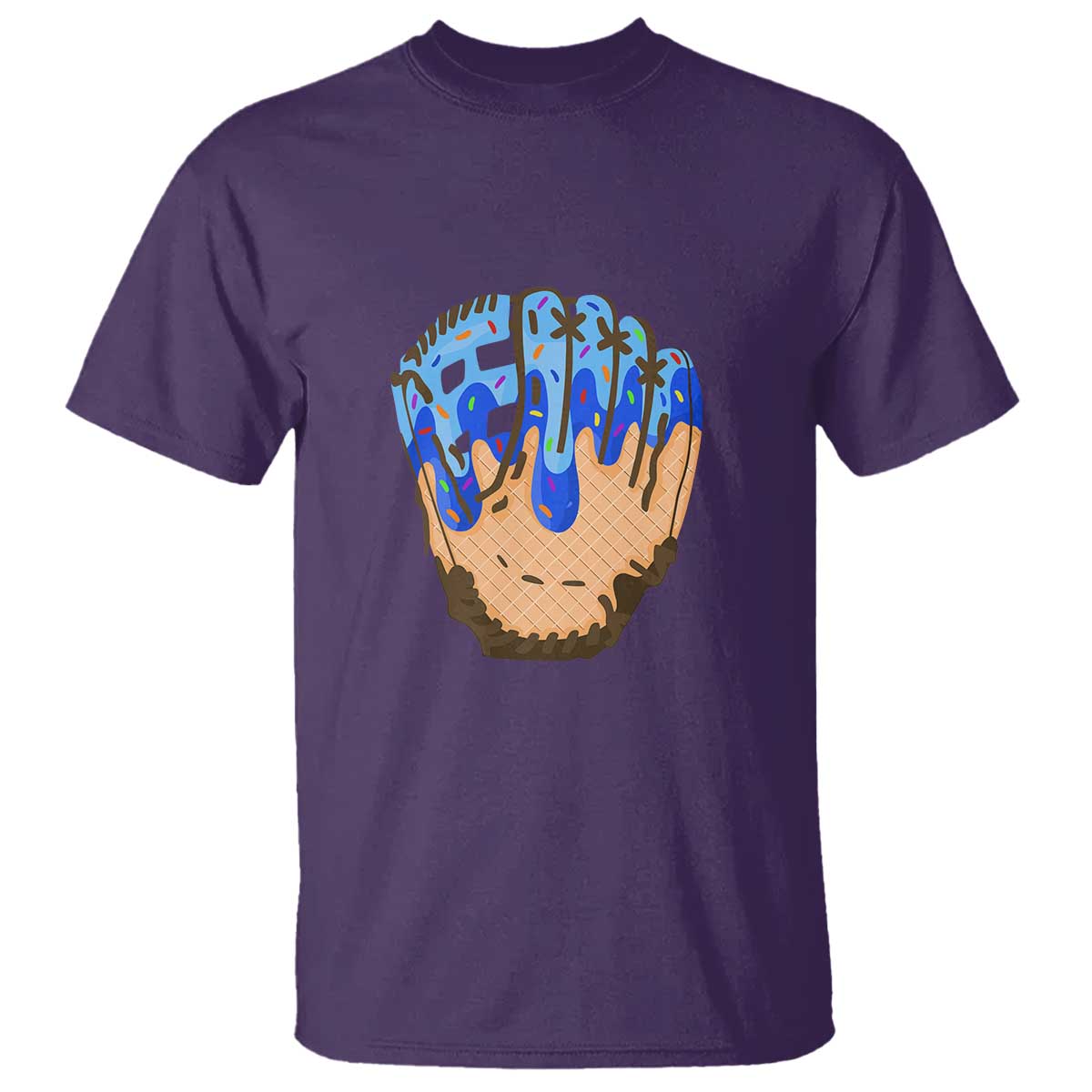 Blue Ice Cream Cone Baseball Glove Drip T Shirt