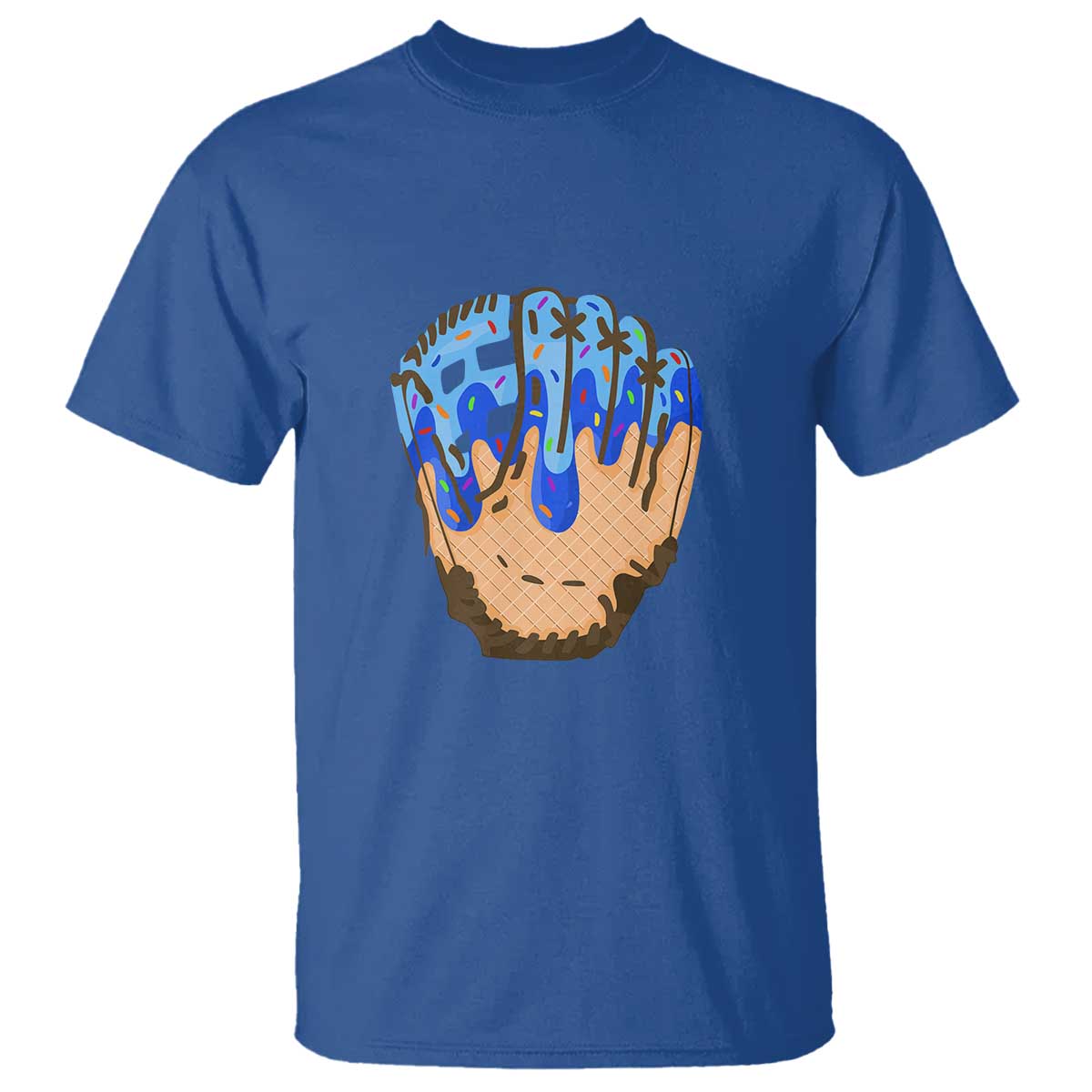 Blue Ice Cream Cone Baseball Glove Drip T Shirt