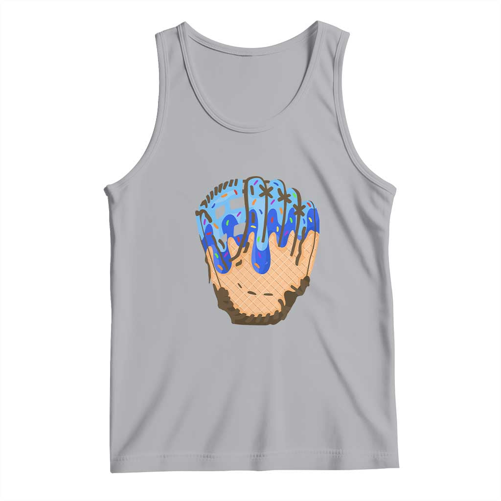 Blue Ice Cream Cone Baseball Glove Drip Tank Top