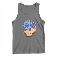 Blue Ice Cream Cone Baseball Glove Drip Tank Top