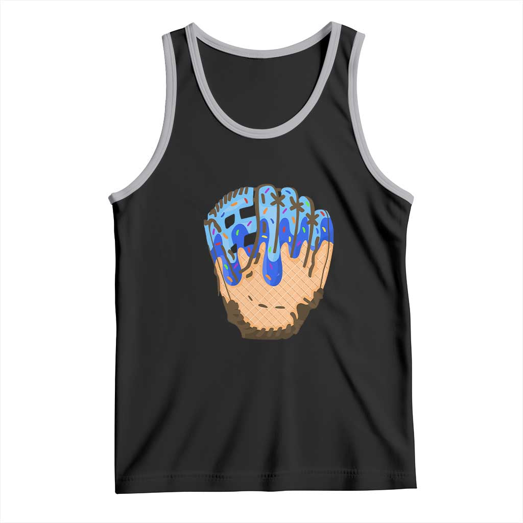 Blue Ice Cream Cone Baseball Glove Drip Tank Top