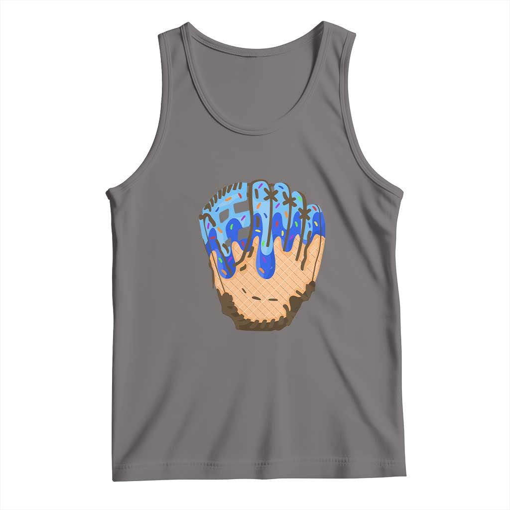 Blue Ice Cream Cone Baseball Glove Drip Tank Top