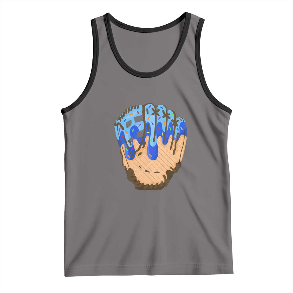Blue Ice Cream Cone Baseball Glove Drip Tank Top