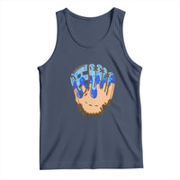 Blue Ice Cream Cone Baseball Glove Drip Tank Top