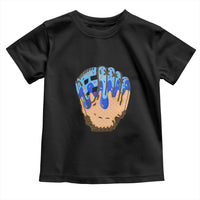 Blue Ice Cream Cone Baseball Glove Drip Toddler T Shirt