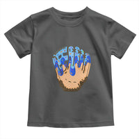 Blue Ice Cream Cone Baseball Glove Drip Toddler T Shirt