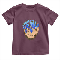Blue Ice Cream Cone Baseball Glove Drip Toddler T Shirt