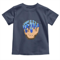 Blue Ice Cream Cone Baseball Glove Drip Toddler T Shirt