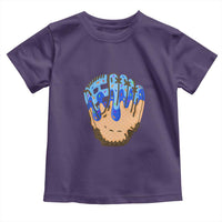 Blue Ice Cream Cone Baseball Glove Drip Toddler T Shirt