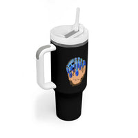Blue Ice Cream Cone Baseball Glove Drip Tumbler With Handle