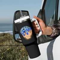 Blue Ice Cream Cone Baseball Glove Drip Tumbler With Handle