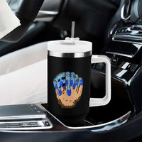 Blue Ice Cream Cone Baseball Glove Drip Tumbler With Handle