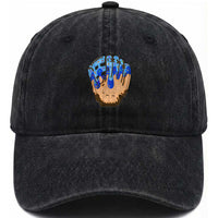 Blue Ice Cream Cone Baseball Glove Drip Washed Cotton Baseball Cap