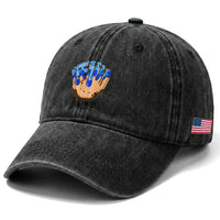 Blue Ice Cream Cone Baseball Glove Drip Washed Cotton Baseball Cap