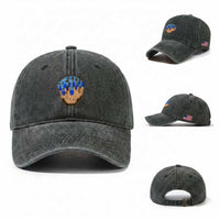 Blue Ice Cream Cone Baseball Glove Drip Washed Cotton Baseball Cap