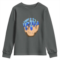 Blue Ice Cream Cone Baseball Glove Drip Youth Sweatshirt
