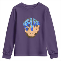 Blue Ice Cream Cone Baseball Glove Drip Youth Sweatshirt