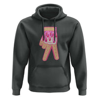 Pink Ice Cream Baseball Glove Sprinkles Drip Hoodie Funny V Sign