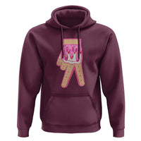 Pink Ice Cream Baseball Glove Sprinkles Drip Hoodie Funny V Sign