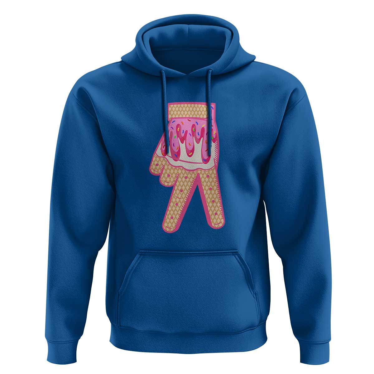 Pink Ice Cream Baseball Glove Sprinkles Drip Hoodie Funny V Sign