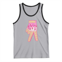 Pink Ice Cream Baseball Glove Sprinkles Drip Tank Top Funny V Sign