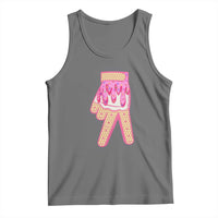 Pink Ice Cream Baseball Glove Sprinkles Drip Tank Top Funny V Sign