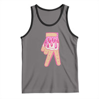 Pink Ice Cream Baseball Glove Sprinkles Drip Tank Top Funny V Sign