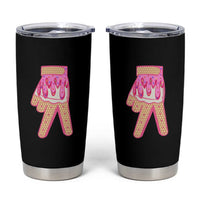 Pink Ice Cream Baseball Glove Sprinkles Drip Tumbler Cup Funny V Sign