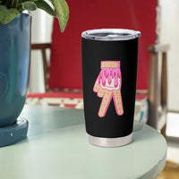 Pink Ice Cream Baseball Glove Sprinkles Drip Tumbler Cup Funny V Sign