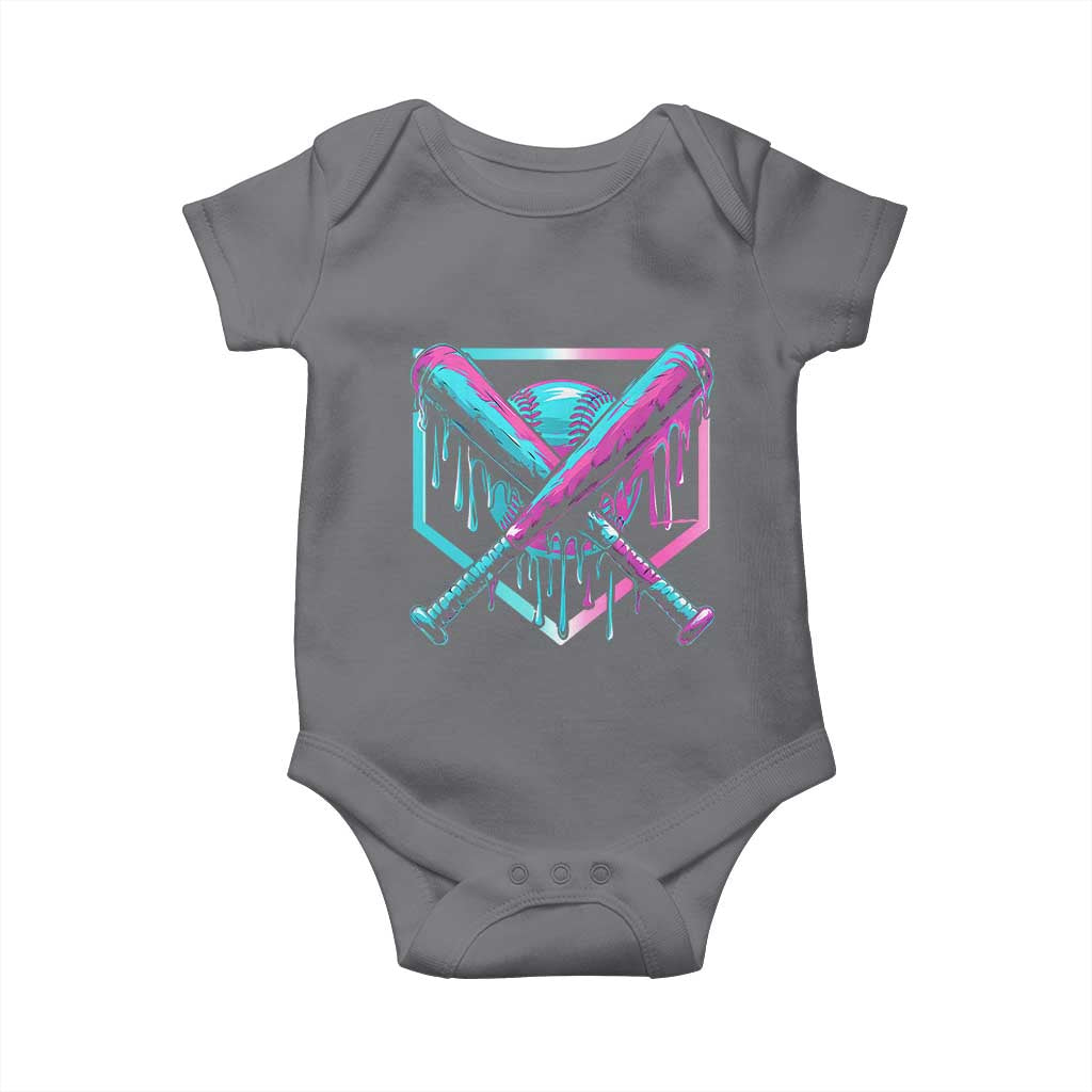 Baseball Drip Ice Cream Dripping Baby Onesie TS02