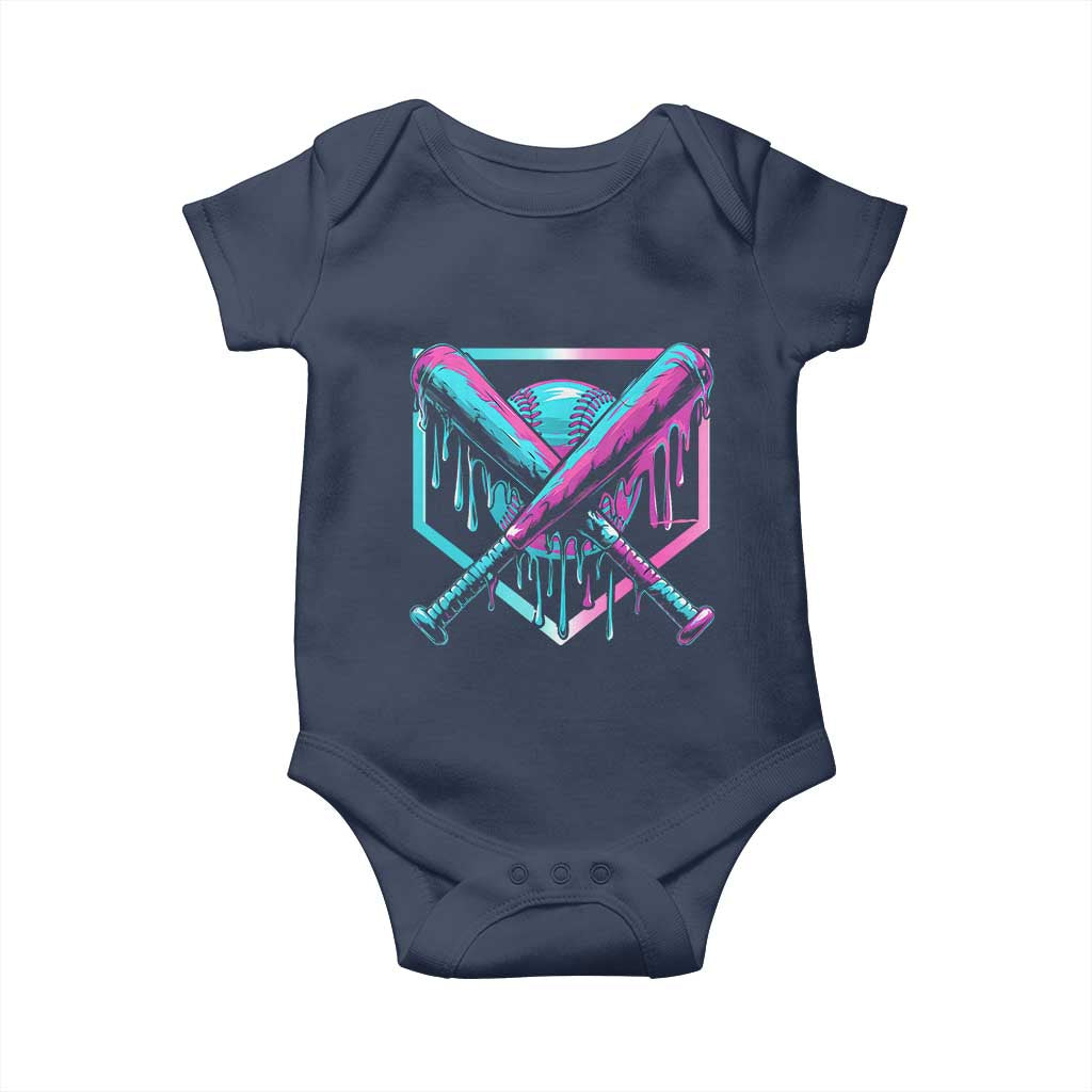 Baseball Drip Ice Cream Dripping Baby Onesie TS02