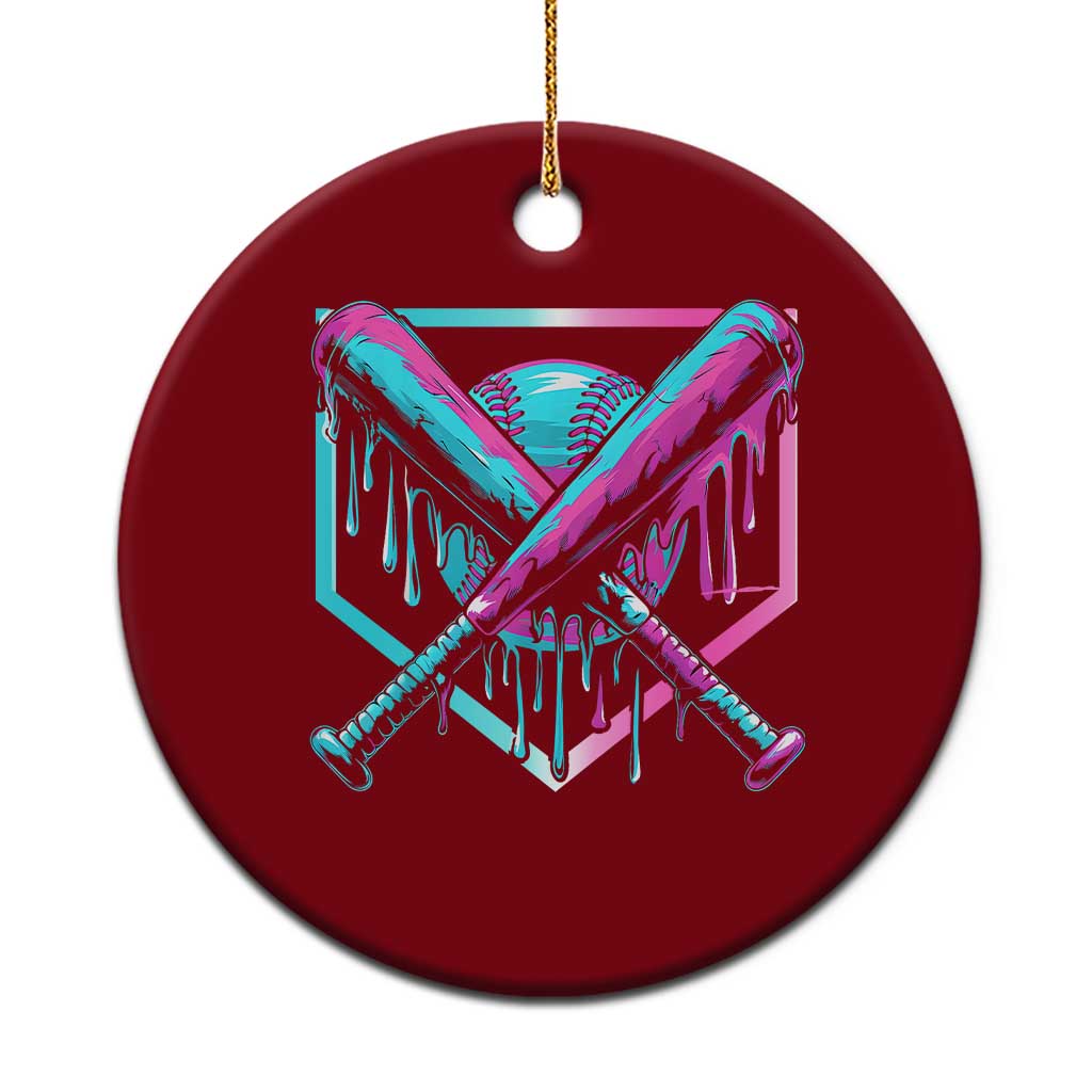 Baseball Drip Ice Cream Dripping Ceramic Ornament - Wonder Print Shop