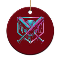 Baseball Drip Ice Cream Dripping Ceramic Ornament - Wonder Print Shop