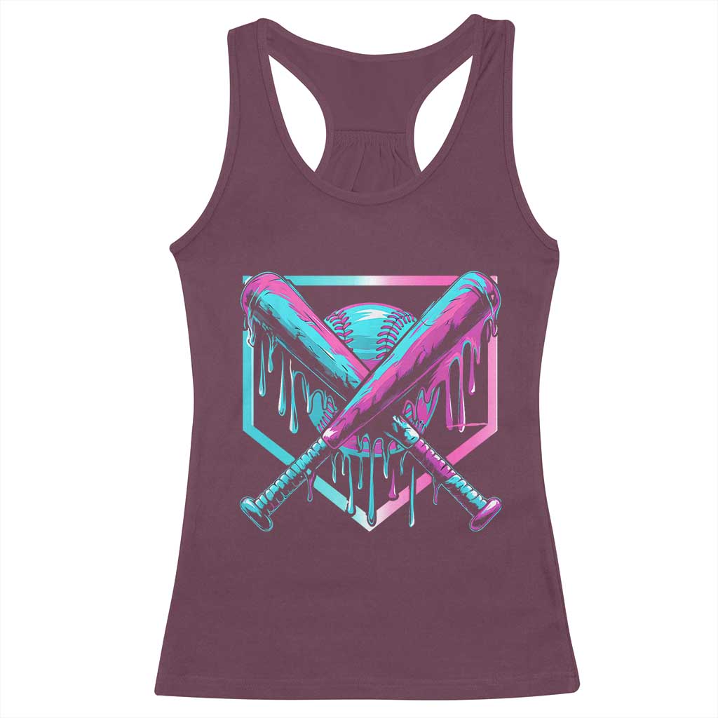 Baseball Drip Ice Cream Dripping Racerback Tank Top TS02
