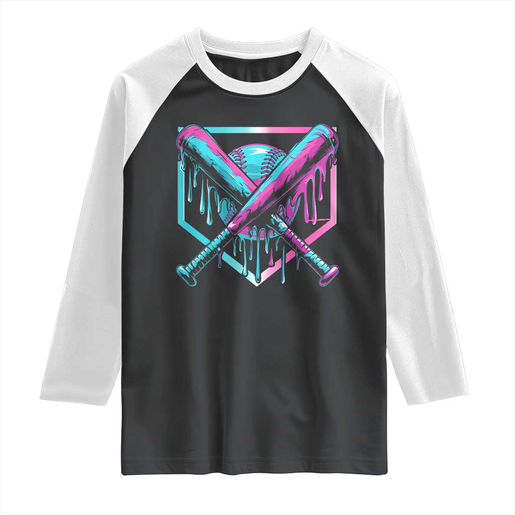 Baseball Drip Ice Cream Dripping Raglan Shirt TS02
