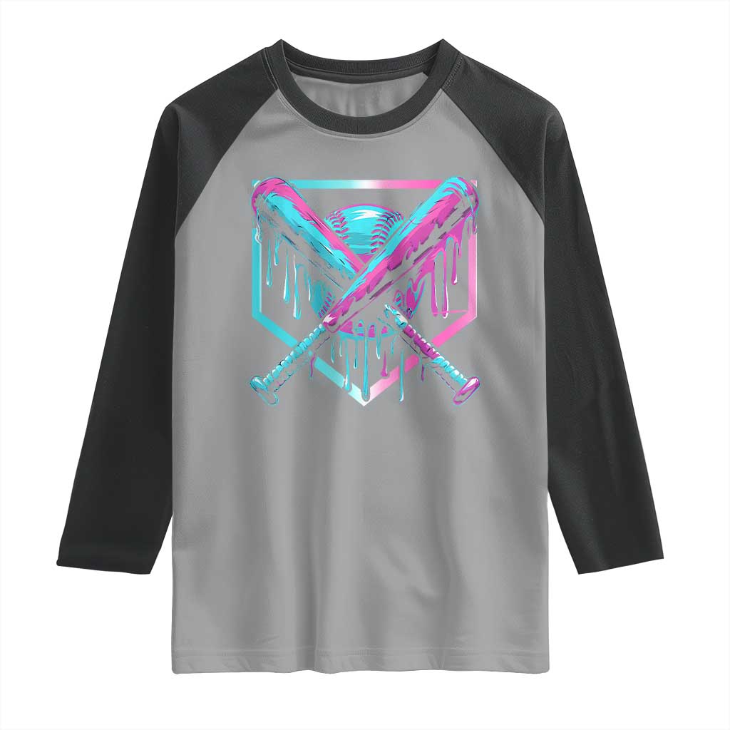 Baseball Drip Ice Cream Dripping Raglan Shirt TS02