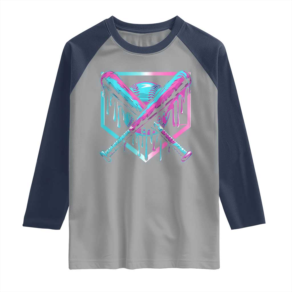 Baseball Drip Ice Cream Dripping Raglan Shirt TS02