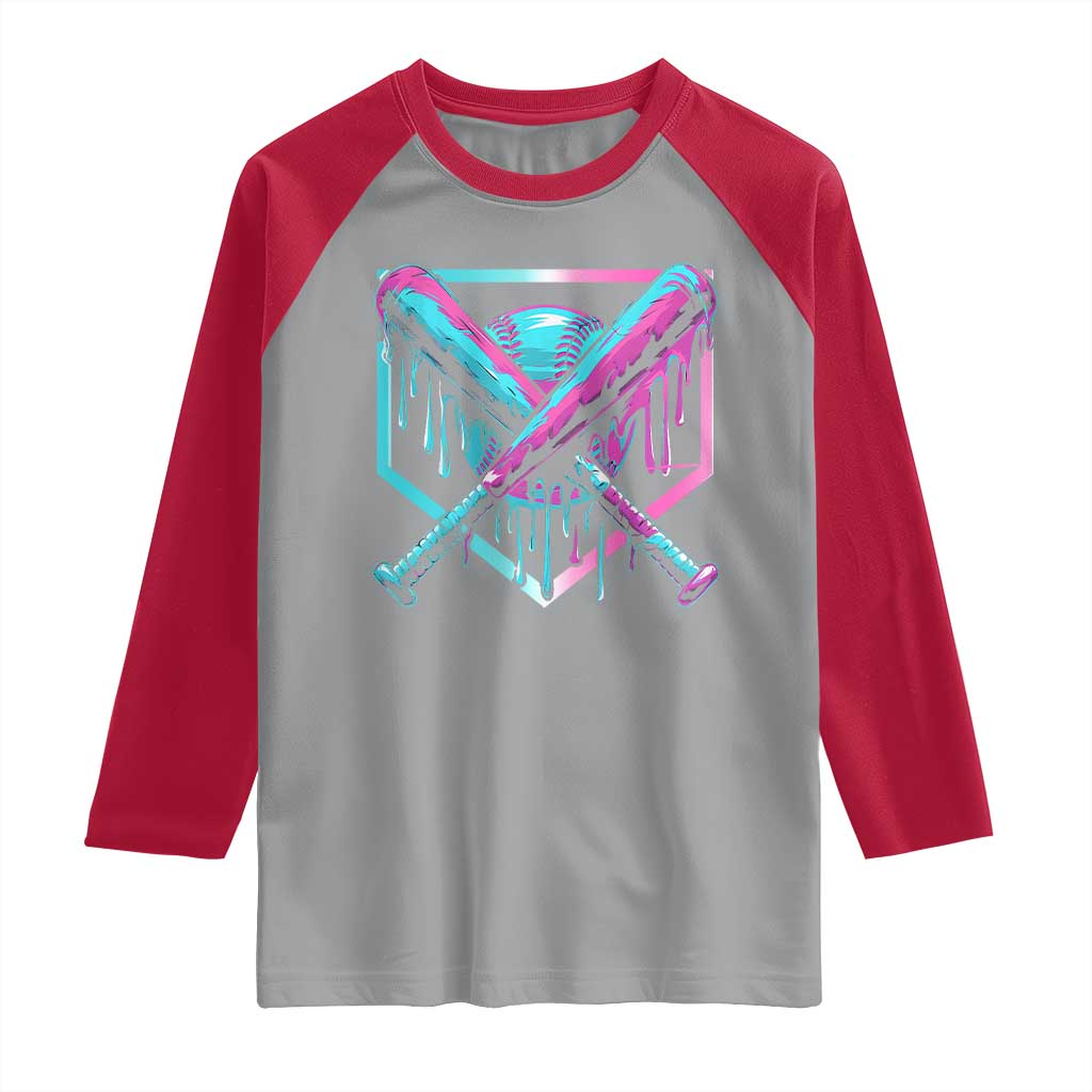 Baseball Drip Ice Cream Dripping Raglan Shirt TS02