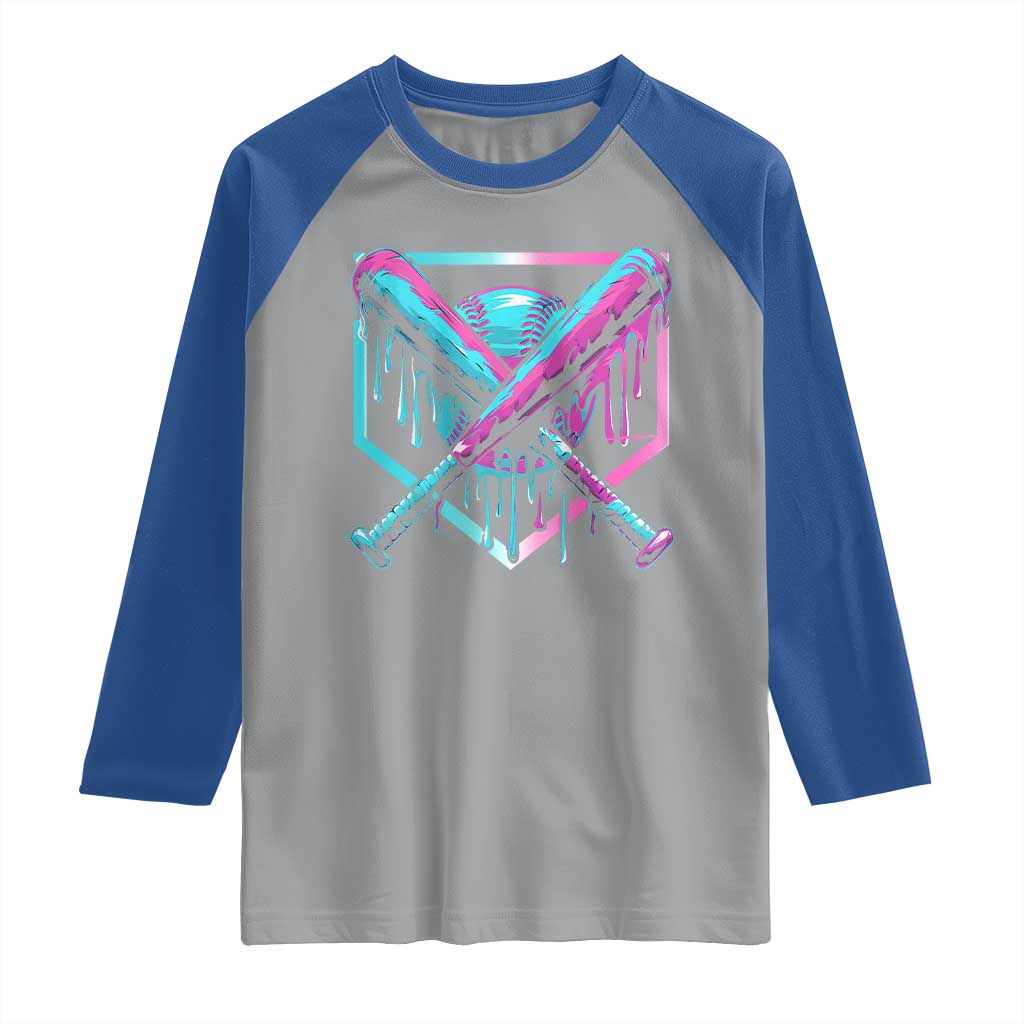 Baseball Drip Ice Cream Dripping Raglan Shirt TS02