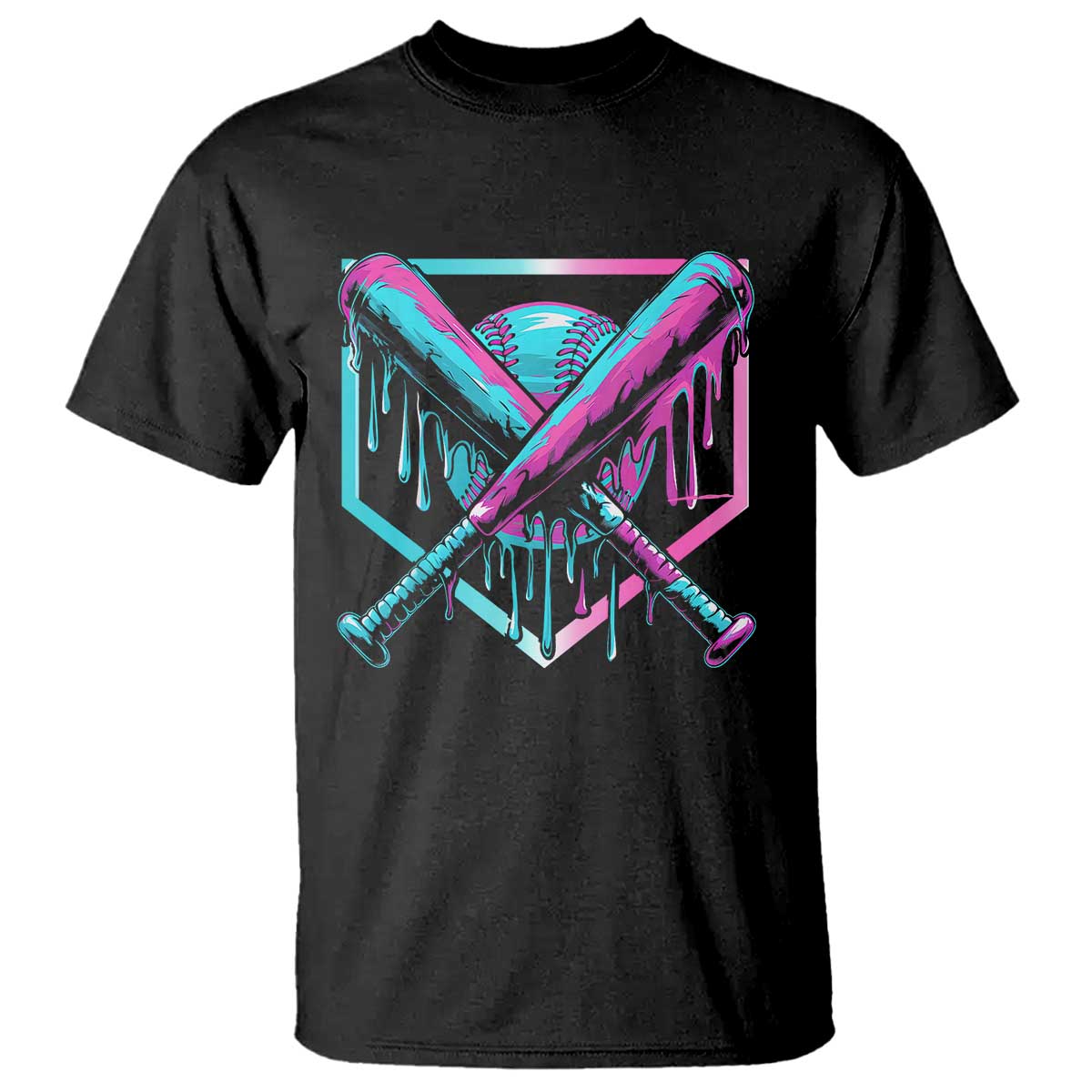 Baseball Drip Ice Cream Dripping T Shirt TS02