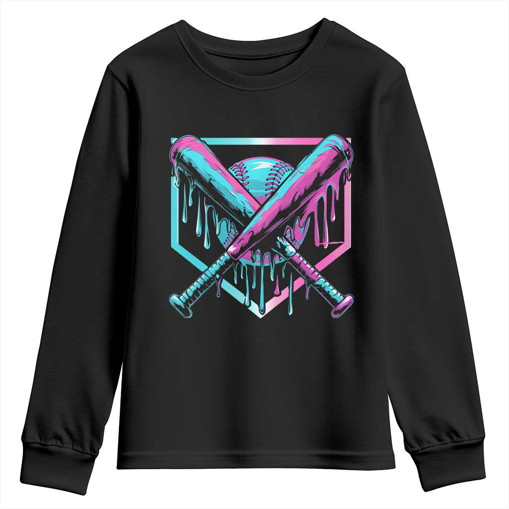 Baseball Drip Ice Cream Dripping Youth Sweatshirt TS02