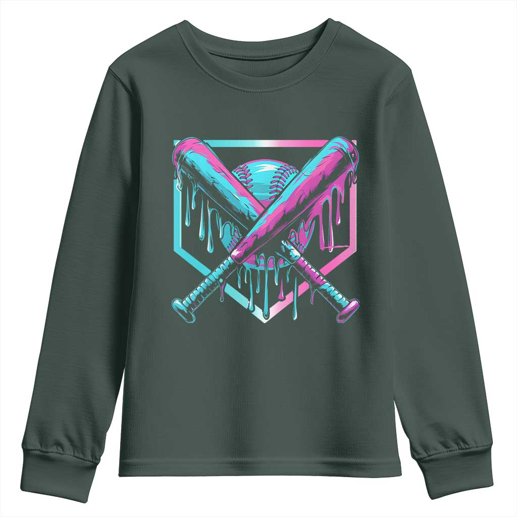 Baseball Drip Ice Cream Dripping Youth Sweatshirt TS02