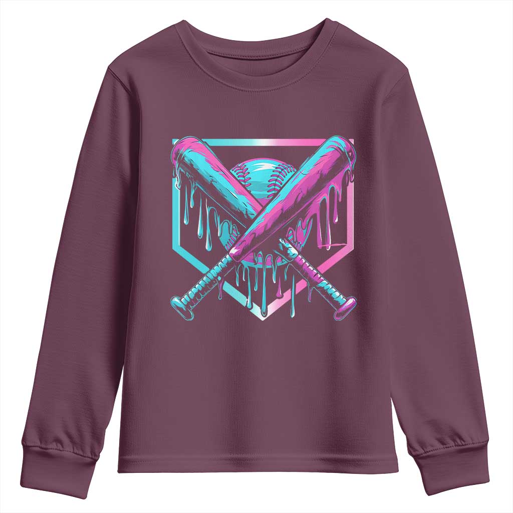 Baseball Drip Ice Cream Dripping Youth Sweatshirt TS02