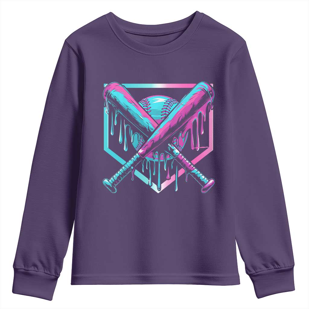 Baseball Drip Ice Cream Dripping Youth Sweatshirt TS02
